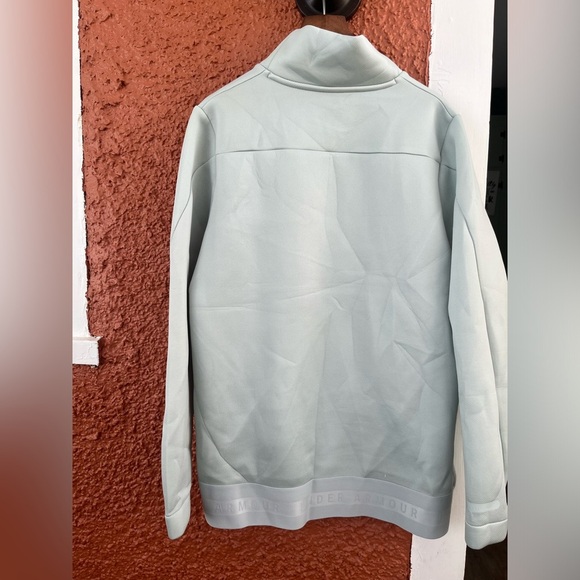 Under Armour Womens Sweatshirt Large Mint Green Unstoppable Move Mock Neck - Picture 4 of 8